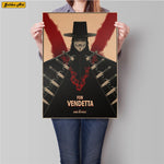 V for Vendetta movie poster Retro kraft paper print painting retro bar cafe home classic wall sticker decoration 45.5x31.5cm - webtekdev