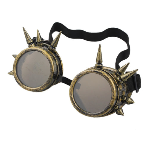 Fashion Men Women Welding Goggles Gothic Steampunk Cosplay Antique Spikes Vintage Glasses Eyewear Goggles Punk Rivet - webtekdev