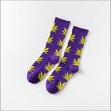 Moda Socmark Funny Socks Men Comfortable High Quality Cotton Happy Hemp Leaf Maple Casual Long Weed Crew Sock Dress Harajuku - webtekdev