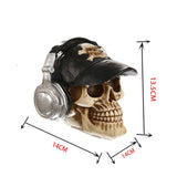 MRZOOT Resin Craft Statues For Decoration Skull Wearing Headphones Music Bar Decoration Creative Skull - webtekdev