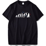 Human Evolution T shirt Funny Personality UFO Alien Tops Short Sleeve Cotton Camiseta Cartoon Humor Tshirt EU Size - webtekdev