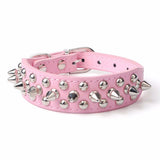 2018 Fashion Pets Puppy Dog Collars Adjustable PU Leather Punk Rivet Spiked Studded Collar Neck Straps - webtekdev