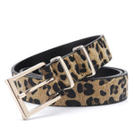 Female Belt Cummerbund Women Horsehair Belt With Leopard Pattern Rose Gold Metal Buckle Hot Sales Women Pu Belt Free Shipping - webtekdev