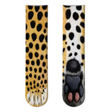 New Funny Socks 3D Paw Printed Animal Socks Women Cat Zebra Leopard Panda Paw Long Cotton Socks  for Women Men Unisex - webtekdev