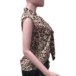 2019 Sexy Leopard Print Tie Front Camis Blouse Top Summer Fashion Sleeveless Tee Tops Women's Shirt Tank Sexy Vest Female Blusas - webtekdev