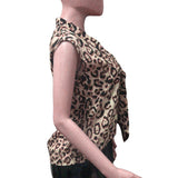 2019 Sexy Leopard Print Tie Front Camis Blouse Top Summer Fashion Sleeveless Tee Tops Women's Shirt Tank Sexy Vest Female Blusas - webtekdev