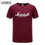 Marshall T Shirt Logo Amps Amplification Guitar Hero Hard Rock Cafe Music Muse Tops Tee Shirts For Men Fashion Harajuku T-shirts - webtekdev