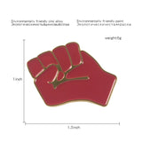 QIHE JEWELRY Raised fist pins Black red power of unity brooches Solidarity symbol jewelry for men women - webtekdev