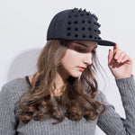 Unisex Punk Hedgehog Hat Personality Jazz Snapback Spike Studded Rivet Spiky Baseball Cap for Hip Hop Rock Dance Bons Dad hats - webtekdev