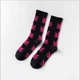 Moda Socmark Funny Socks Men Comfortable High Quality Cotton Happy Hemp Leaf Maple Casual Long Weed Crew Sock Dress Harajuku - webtekdev