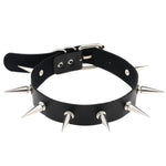 Harajuku Punk Black Spike Rivets Choker Necklace Fetish PU Leather Anime Necklaces Women Chokers Collar Bondage Harness Necklace - webtekdev