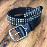 Genuine Leather Heavy Metal Stud Belt - webtekdev