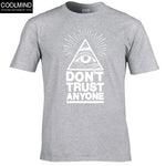 THE COOLMIND Top quality Tees Men Runk Retro Cotton Crewneck T shirt don't trust anyone T Shirts casual cool Men's T-shirt - webtekdev