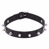 Metal spike choker goth pu leather punk choker necklace for women collar necklace men cosplay jewelry - webtekdev