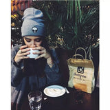 Hot Sale Embroidery Alien Hat Winter Men And Women Cuff Hats Soft Solid Beanies Hip Hop Unisex Warm Knitted Caps Gorros De Lana - webtekdev