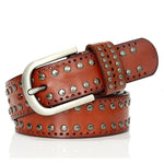 Women's Genuine Leather Studded Belt - webtekdev