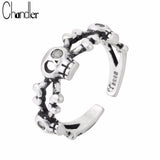 Chandler Antique Gothic Men's Ring Skull Biker Male Rings For Women Personalized Punk  Open Retro Nail Jewel Wedding Band - webtekdev