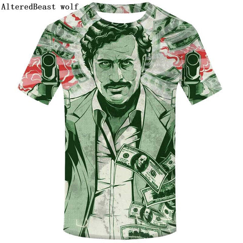 3D T shirt men Pablo Escobar Print Men T shirt Narcos Pablo Escobar Funny T-shirts Short Sleeve Novelty Tops Tee shirt homme - webtekdev