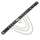 Black  Punk Heart Choker necklace  leather Goth Choker collar women 90s metal Chain collar Gothic necklace Harajuku  jewelry - webtekdev
