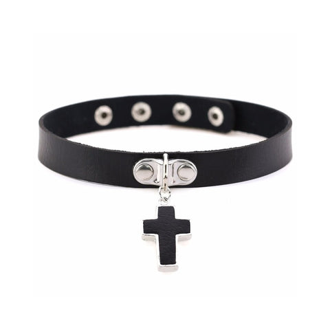Black cross Gothic choker necklace women Punk rock Goth Choker trendy chocker 2019 collar for women fashion jewelry wholesale - webtekdev