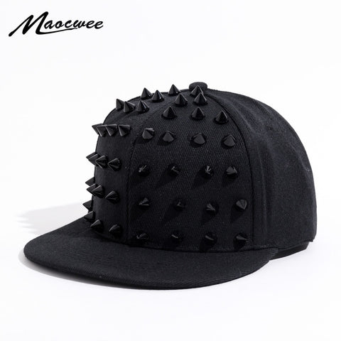 Unisex Punk Hedgehog Hat Personality Jazz Snapback Spike Studded Rivet Spiky Baseball Cap for Hip Hop Rock Dance Bons Dad hats - webtekdev