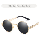 Oulylan Round Metal Steampunk Sunglasses Women Men Fashion Gothic Sun Glasses Luxury Brand Designer High Quality Eyewear UV400 - webtekdev