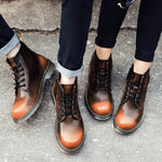 New Top Quality Split Leather Women Boots Brand Comfortable Oxfords Shoes Couple's Outdoor Boots Vintage Desert Boots - webtekdev