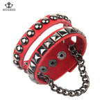 ROYALBEIER Multilayer Leather Rivet Stud Wrap Wristband Cuff Punk Crystal Rhinestone Bracelet Bangle Style Bracelets&Bangles - webtekdev