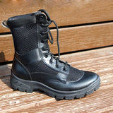 Summer military boots men botas hombre combat boots leather light outdoor high-top mesh breathable combat tactical boots - webtekdev