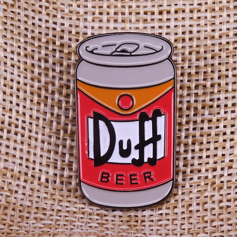 Duff Beer Simpsons pin badge brooch Duffman Birthday Gift for dad Bar Humor Art for Man Cave - webtekdev