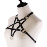 KMVEXO Sexy Harajaku Anime Statement Leather Body Harness Necklace for Women Men Gothic Body Bra Summer Boho Party Jewelry Gift - webtekdev