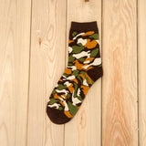 [COCOTEKK]5 Colors Korean New Men Military Socks Graffiti Green Mens Cotton Socks Jungle Style Winter Classic Camouflage Socks - webtekdev