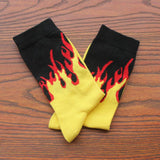 Men and women fashion fire print cotton street socks - webtekdev