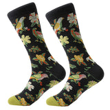 MYORED 1 pair men socks combed cotton cartoon animal bird shark zebra corn watermelon sea food geometric novelty funny socks - webtekdev