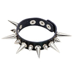 2017 Punk Rock Street Snap Fashion Punk Metal Rivet Bracelet Wide Leather Spike Bracelet - webtekdev