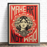 Make Art Not War Pop Art Vintage Poster Prints Oil Painting On Canvas Wall Art Murals Pictures For Living Room Decoration - webtekdev