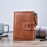 JINBAOLA Men Wallet Brand Wallet Double Zipper&Hasp Design Small Wallet  Male High Quality - webtekdev
