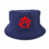 Print Casual Men Women Brand Anarchy Symbol hat Punk Rock Bucket Hats Summer Fisherman Panama caps hunting cap - webtekdev