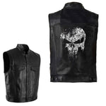 PU Vests Men Leather Skull Hip Hop Sleeveless Jackets Punk Rock Waistcoat Streetwear Outerwear Biker Motorcycle Locomotive Coats - webtekdev