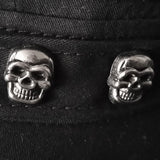 Beckyruiwu Adult Hip hop Punk Rock Skull Rivet Flat Peaked Hats Men Spring and Autumn Fitted Baseball Caps - webtekdev