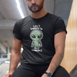 Alien Tshirt Cute I Don't Believe In Humans Black Cotton t-shirt Cartoon Fashion Pattern Storm Area 51 T-shirts EU Size - webtekdev