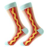 MYORED 1 pair men socks combed cotton cartoon animal bird shark zebra corn watermelon sea food geometric novelty funny socks - webtekdev