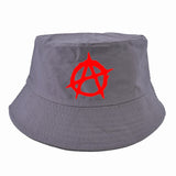 Print Casual Men Women Brand Anarchy Symbol hat Punk Rock Bucket Hats Summer Fisherman Panama caps hunting cap - webtekdev