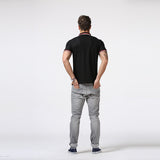 Men stitching embroidery printed Polo shirt men's Polo shirts with short sleeves of leisure fitness man - webtekdev