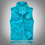 DIMUSI Camouflage Men Denim Vest Vintage Sleeveless washed jeans waistcoat Man Military Slim Fit Vest Cowboy ripped Jacket,YA627 - webtekdev