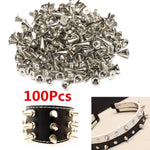 7x10mm 100 PCS DIY Nails / Rivets Ball PUNK Clothing Customization Silver Metal Bag Studs Cone Punk Spikes Rivet Leathercraft - webtekdev