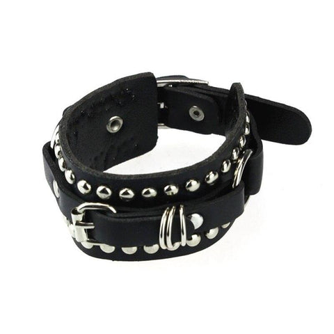Wholesale 2019 New Design Unisex Punk Style Rivet Stud Leather Belt Bracelets Wristband For Women Man Charm Bracelets Pulsera - webtekdev