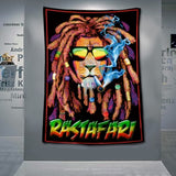 Bob Marley Banner Music Rock Band Reggae Jamaica Lion Home Decoration Hanging flag 4 Gromments in Corners 3*5FT 144cm*96cm - webtekdev