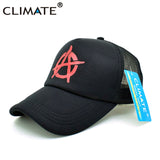 CLIMATE New Anarchy Cap Men Bedlam Evil Anarchist Trucker Caps Summer Cool Cap Mesh Black Baseball Net Trucker Cap Hat for Men - webtekdev