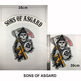 SOA Original Son of embroidery back patch anarchy black iron on patches for clothing motorcycle club 35CM - webtekdev